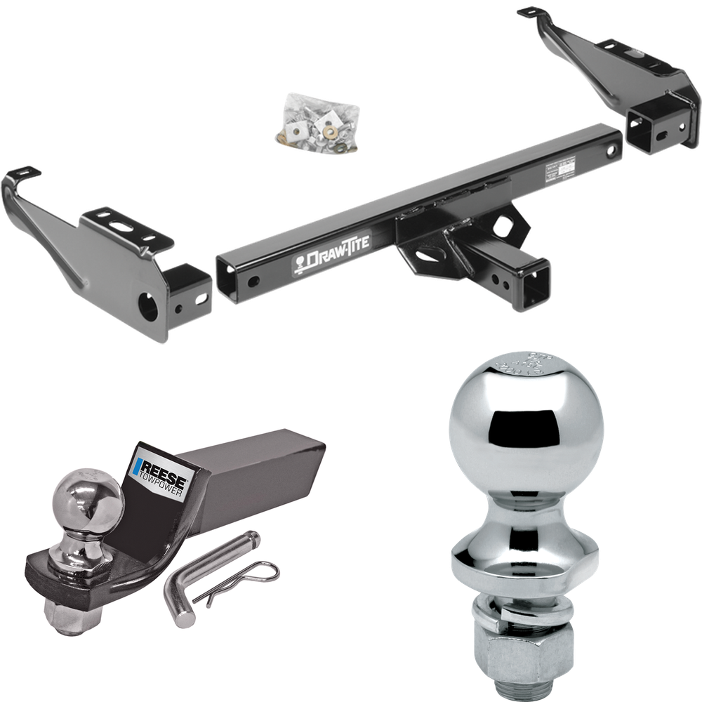 Fits 1963-1966 GMC 3500 Trailer Hitch Tow PKG w/ Starter Kit Ball Mount w/ 2" Drop & 2" Ball + 1-7/8" Ball By Draw-Tite