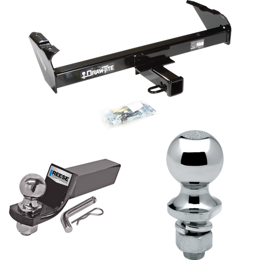 Fits 1975-1978 GMC C15 Trailer Hitch Tow PKG w/ Starter Kit Ball Mount w/ 2" Drop & 2" Ball + 1-7/8" Ball By Draw-Tite