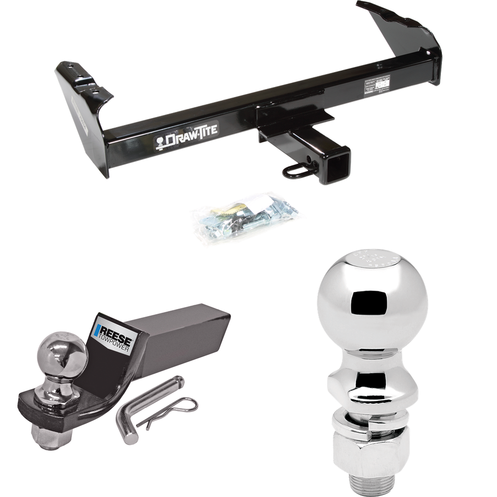 Fits 1969-1970 International 1300D Trailer Hitch Tow PKG w/ Starter Kit Ball Mount w/ 2" Drop & 2" Ball + 2-5/16" Ball By Draw-Tite