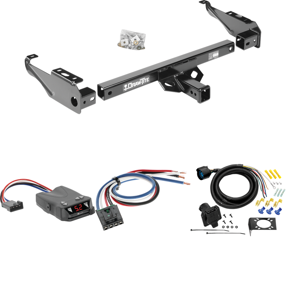 Fits 1967-1974 GMC C15/C1500 Trailer Hitch Tow PKG w/ Tekonsha Brakeman IV Brake Control + Generic BC Wiring Adapter + 7-Way RV Wiring By Draw-Tite