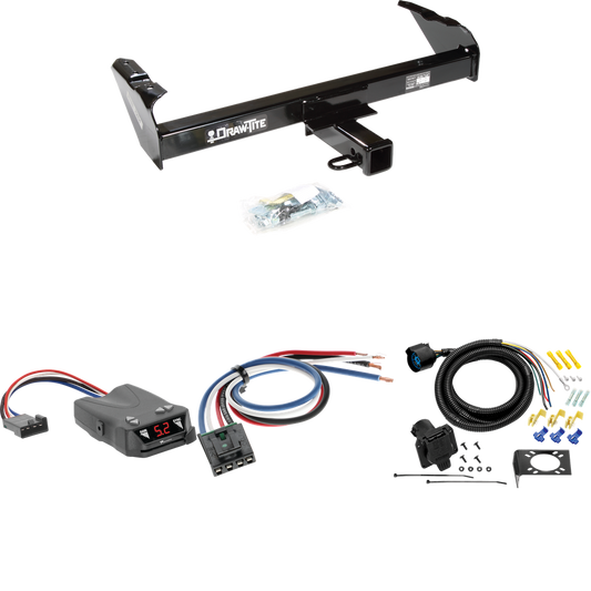 Fits 1963-1986 Chevrolet C20 Trailer Hitch Tow PKG w/ Tekonsha Brakeman IV Brake Control + Generic BC Wiring Adapter + 7-Way RV Wiring By Draw-Tite