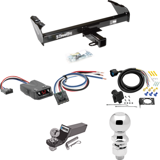 Fits 1979-1986 GMC C3500 Trailer Hitch Tow PKG w/ Tekonsha Brakeman IV Brake Control + Generic BC Wiring Adapter + 7-Way RV Wiring + 2" & 2-5/16" Ball & Drop Mount By Draw-Tite