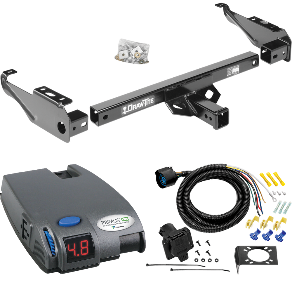 Fits 1963-1986 Chevrolet C10 Trailer Hitch Tow PKG w/ Tekonsha Primus IQ Brake Control + 7-Way RV Wiring By Draw-Tite