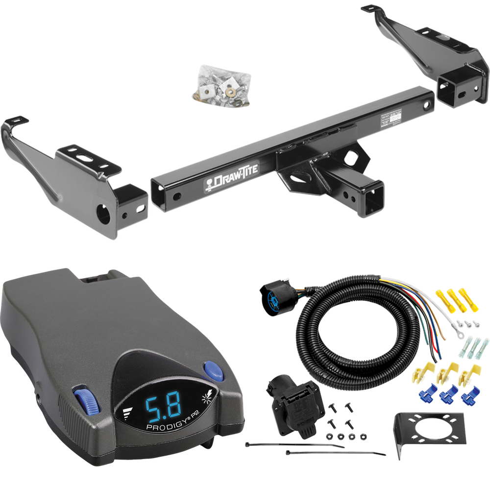 Se adapta al paquete de enganche de remolque GMC C3500 1979-1986 con control de freno Tekonsha Prodigy P2 + cableado RV de 7 vías de Draw-Tite