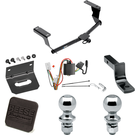 Fits 2013-2015 Subaru XV Crosstrek Trailer Hitch Tow PKG w/ 4-Flat Wiring Harness + Draw-Bar + 1-7/8" + 2" Ball + Wiring Bracket + Hitch Cover (Excludes: Hybrid Models) By Reese Towpower