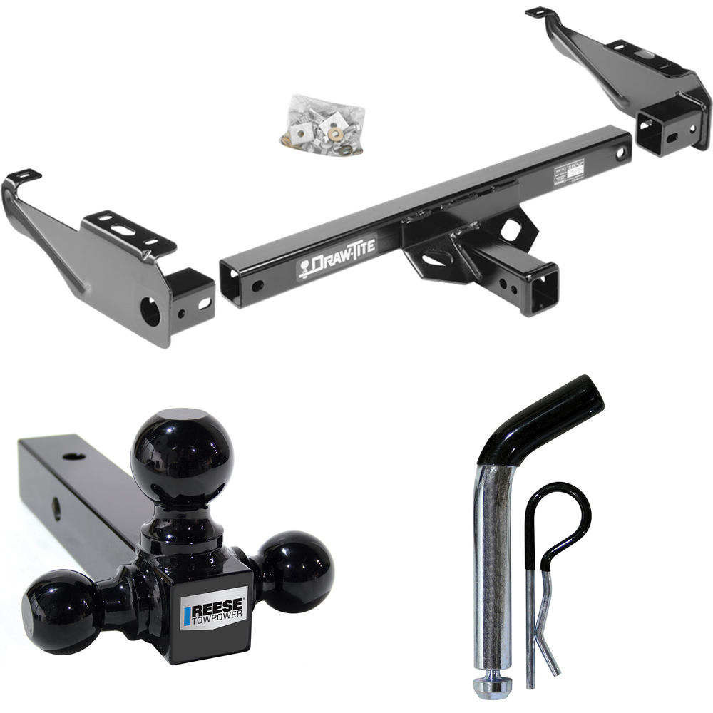 Fits 1975-1978 GMC C15 Trailer Hitch Tow PKG w/ Triple Ball Ball Mount 1-7/8" & 2" & 2-5/16" Trailer Balls + Pin/Clip By Draw-Tite