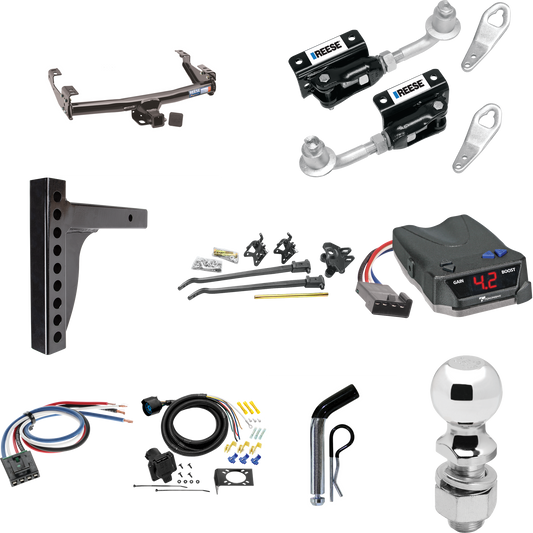 Fits 1988-1990 GMC C5000 Trailer Hitch Tow PKG w/ 12K Trunnion Bar Weight Distribution Hitch + Pin/Clip + Dual Cam Sway Control + 2-5/16" Ball + Tekonsha BRAKE-EVN Brake Control + Generic BC Wiring Adapter + 7-Way RV Wiring (For 2 Dr. Regular & Exten