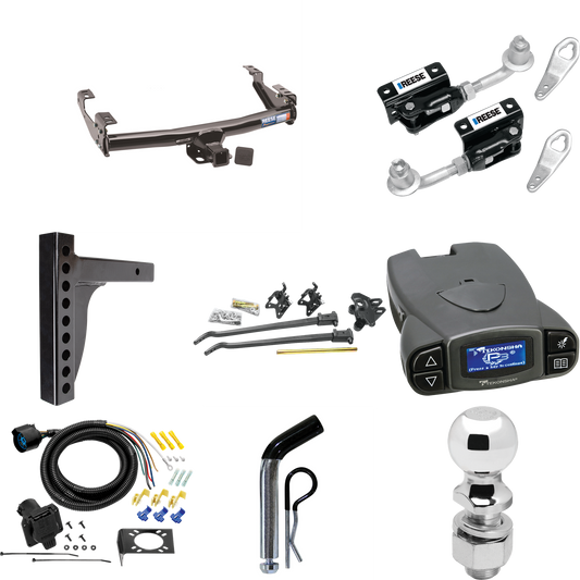 Fits 1988-1999 GMC C1500 Trailer Hitch Tow PKG w/ 12K Trunnion Bar Weight Distribution Hitch + Pin/Clip + Dual Cam Sway Control + 2-5/16" Ball + Tekonsha Prodigy P3 Brake Control + 7-Way RV Wiring (For 2 Dr. Regular & Extended Cabs w/6 ft. Bed Models