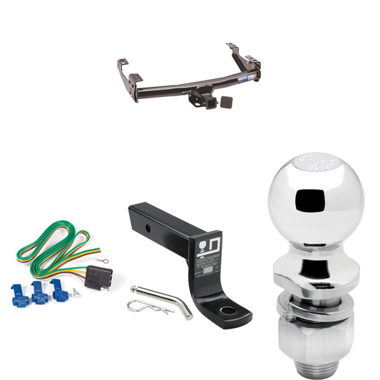 Fits 1971-1993 Dodge D150 Trailer Hitch Tow PKG w/ 4-Flat Wiring + Ball Mount w/ 4" Drop + 2" Ball By Reese Towpower