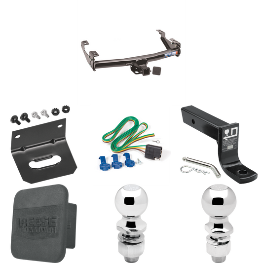 Fits 1994-1994 Dodge Ram 3500 Trailer Hitch Tow PKG w/ 4-Flat Wiring + Ball Mount w/ 4" Drop + 2" Ball + 2-5/16" Ball + Wiring Bracket + Hitch Cover By Reese Towpower