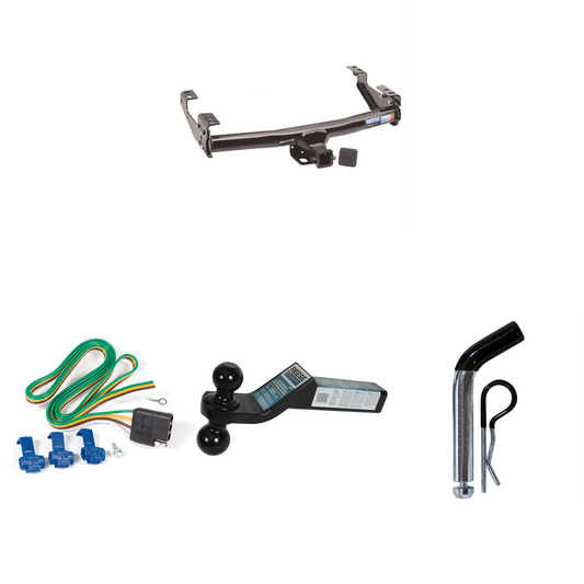 Fits 1988-1990 GMC C5000 Trailer Hitch Tow PKG w/ 4-Flat Wiring + Dual Ball Ball Mount 2" & 2-5/16" Trailer Balls + Pin/Clip (For 2 Dr. Regular & Extended Cabs w/6 ft. Bed Models) By Reese Towpower