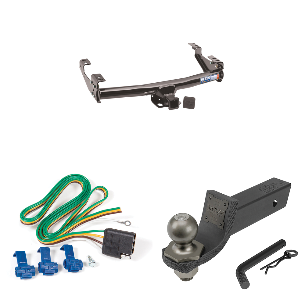 Fits 1994-1994 Dodge Ram 2500 Trailer Hitch Tow PKG w/ 4-Flat Wiring + Interlock Tactical Starter Kit w/ 2" Drop & 2" Ball By Reese Towpower