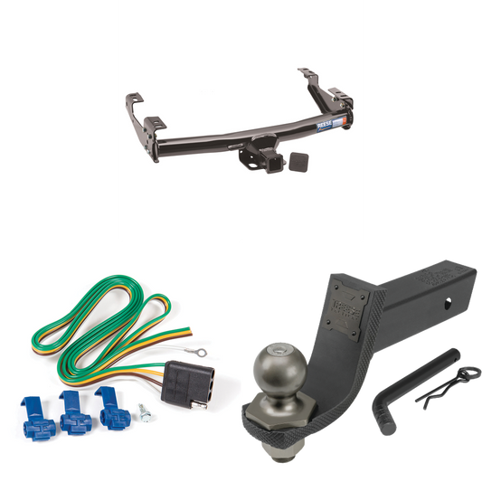 Fits 1988-2000 GMC C2500 Trailer Hitch Tow PKG w/ 4-Flat Wiring + Interlock Tactical Starter Kit w/ 3-1/4" Drop & 2" Ball (For 2 Dr. Regular & Extended Cabs w/6 ft. Bed Models) By Reese Towpower