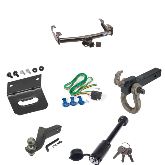 Fits 1988-2000 Chevrolet C1500 Trailer Hitch Tow PKG w/ 4-Flat Wiring + Interlock Tactical Starter Kit w/ 3-1/4" Drop & 2" Ball + Tactical Hook & Shackle Mount + Tactical Dogbone Lock + Wiring Bracket (For 2 Dr. Regular & Extended Cabs w/6 ft. Bed Mo