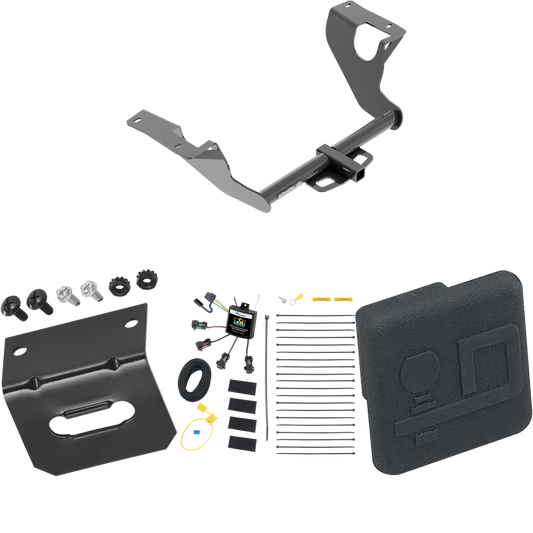 Se adapta al paquete de enganche de remolque Subaru WRX STI 2015-2021 con arnés de cableado de 4 contactos planos cero "sin empalme" + cubierta de enganche de Draw-Tite
