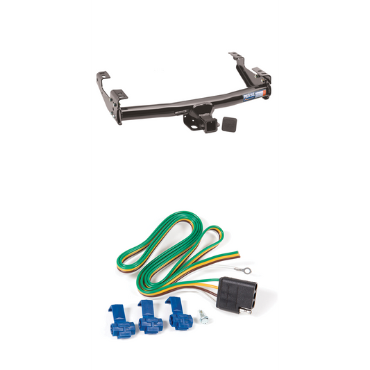 Fits 1992-2000 Chevrolet K3500 Trailer Hitch Tow PKG w/ 4-Flat Wiring Harness (For 4 Dr. Crew Cab w/8 ft. Bed Models) By Reese Towpower