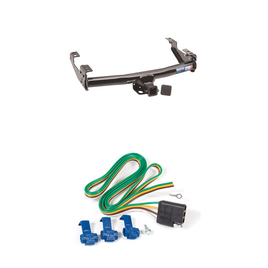 Fits 1992-2000 Chevrolet C35 Trailer Hitch Tow PKG w/ 4-Flat Wiring Harness (For 4 Dr. Crew Cab w/8 ft. Bed Models) By Reese Towpower