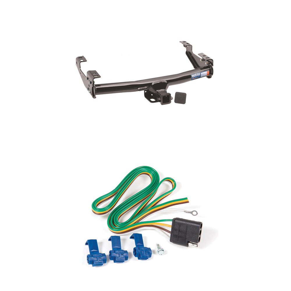 Fits 1992-1999 GMC C1500 Trailer Hitch Tow PKG w/ 4-Flat Wiring Harness (For 4 Dr. Crew Cab w/8 ft. Bed Models) By Reese Towpower