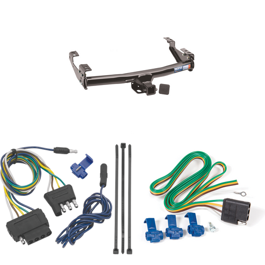 Fits 1992-2000 GMC C2500 Trailer Hitch Tow PKG w/ 5-Flat Wiring Harness (For 4 Dr. Crew Cab w/8 ft. Bed Models) By Reese Towpower