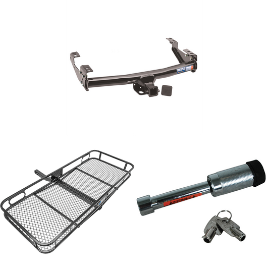 Fits 1978-1981 Dodge D450 Trailer Hitch Tow PKG w/ 60" x 24" Cargo Carrier + Hitch Lock By Reese Towpower