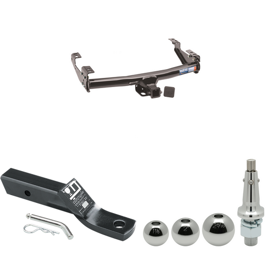 Fits 1988-2000 GMC C3500 Trailer Hitch Tow PKG w/ Ball Mount w/ 2" Drop + Interchangeable Ball 1-7/8" & 2" & 2-5/16" (For 2 Dr. Regular & Extended Cabs w/8 ft. Bed Models) By Reese Towpower