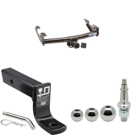 Fits 1987-1996 Ford F-350 Trailer Hitch Tow PKG w/ Ball Mount w/ 4" Drop + Interchangeable Ball 1-7/8" & 2" & 2-5/16" By Reese Towpower