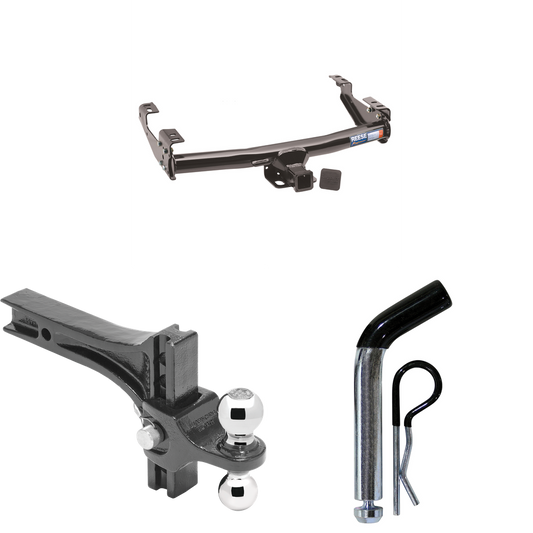 Fits 1975-1980 Dodge W200 Trailer Hitch Tow PKG w/ Dual Adjustable Drop Rise Ball Ball Mount 2" & 2-5/16" Trailer Balls + Pin/Clip By Reese Towpower