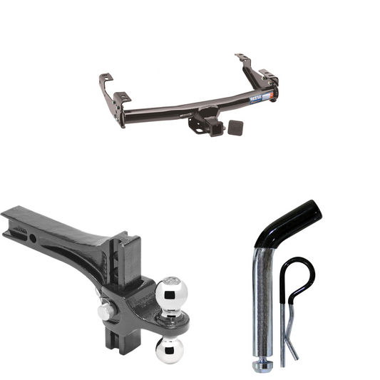 Fits 1978-1981 Dodge D450 Trailer Hitch Tow PKG w/ Dual Adjustable Drop Rise Ball Ball Mount 2" & 2-5/16" Trailer Balls + Pin/Clip By Reese Towpower