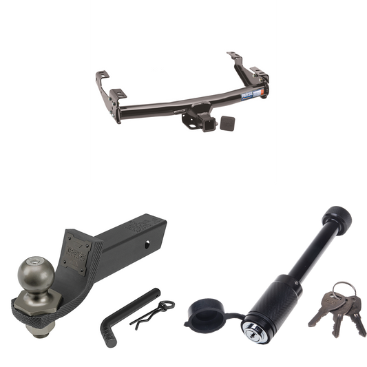 Fits 1988-2000 Chevrolet C35 Trailer Hitch Tow PKG + Interlock Tactical Starter Kit w/ 2" Drop & 2" Ball + Tactical Dogbone Lock (For 2 Dr. Regular & Extended Cabs w/6 ft. Bed Models) By Reese Towpower