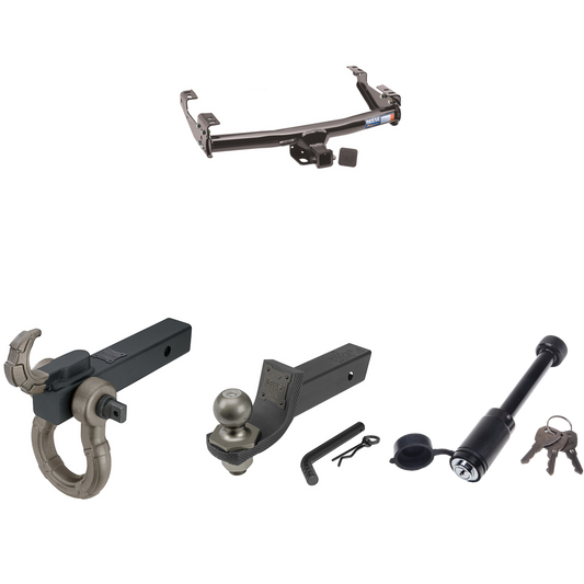 Fits 1981-1993 Dodge W350 Trailer Hitch Tow PKG + Interlock Tactical Starter Kit w/ 2" Drop & 2" Ball + Tactical Hook & Shackle Mount + Tactical Dogbone Lock By Reese Towpower