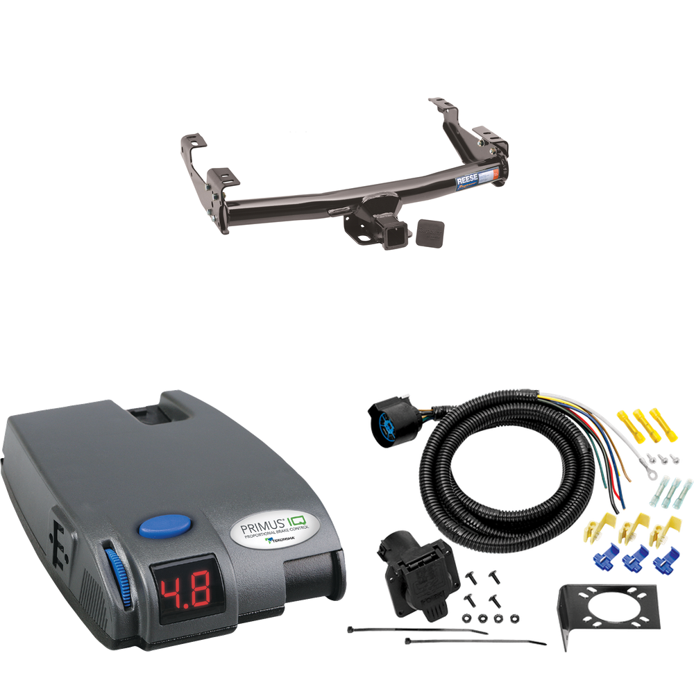 Fits 1988-1990 GMC C7000 Trailer Hitch Tow PKG w/ Tekonsha Primus IQ Brake Control + 7-Way RV Wiring (For 2 Dr. Regular & Extended Cabs w/6 ft. Bed Models) By Reese Towpower