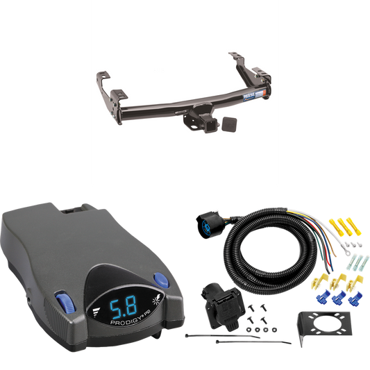 Fits 1988-1999 GMC K1500 Trailer Hitch Tow PKG w/ Tekonsha Prodigy P2 Brake Control + 7-Way RV Wiring (For 2 Dr. Regular & Extended Cabs w/6 ft. Bed Models) By Reese Towpower