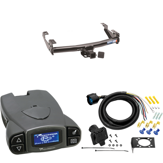 Fits 1992-2000 Chevrolet K3500 Trailer Hitch Tow PKG w/ Tekonsha Prodigy P3 Brake Control + 7-Way RV Wiring (For 4 Dr. Crew Cab w/8 ft. Bed Models) By Reese Towpower