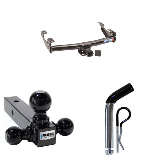 Fits 1984-1989 Dodge W100 Trailer Hitch Tow PKG w/ Triple Ball Ball Mount 1-7/8" & 2" & 2-5/16" Trailer Balls + Pin/Clip By Reese Towpower