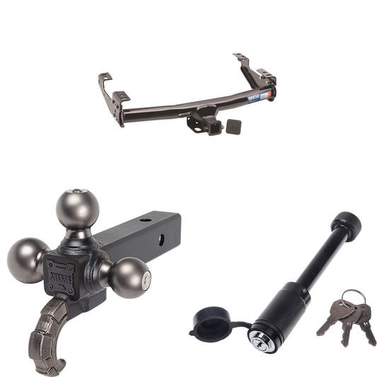 Fits 2000-2000 Toyota Tundra Trailer Hitch Tow PKG + Tactical Triple Ball Ball Mount 1-7/8" & 2" & 2-5/16" Balls & Tow Hook + Tactical Dogbone Lock By Reese Towpower