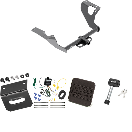Fits 2015-2021 Subaru WRX STI Trailer Hitch Tow PKG w/ 4-Flat Wiring Harness + Hitch Cover + Hitch Lock By Reese Towpower
