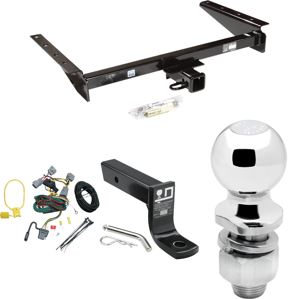 Fits 1994-1998 Jeep Grand Cherokee Trailer Hitch Tow PKG w/ 4-Flat Wiring + Ball Mount w/ 4" Drop + 2" Ball By Reese Towpower