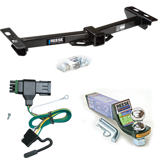 Se adapta al paquete de remolque con enganche de remolque GMC K1500 1988-1999 con cableado plano de 4 + kit de montaje de bola de inicio con caída de 2" y bola de 1-7/8" (para modelos con bandeja enrollable del mercado de accesorios) de Reese Towpower