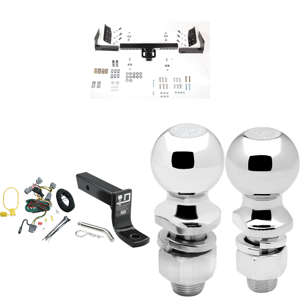 Fits 1994-1998 Jeep Grand Cherokee Trailer Hitch Tow PKG w/ 4-Flat Wiring + Ball Mount w/ 4" Drop + 2" Ball + 2-5/16" Ball By Reese Towpower