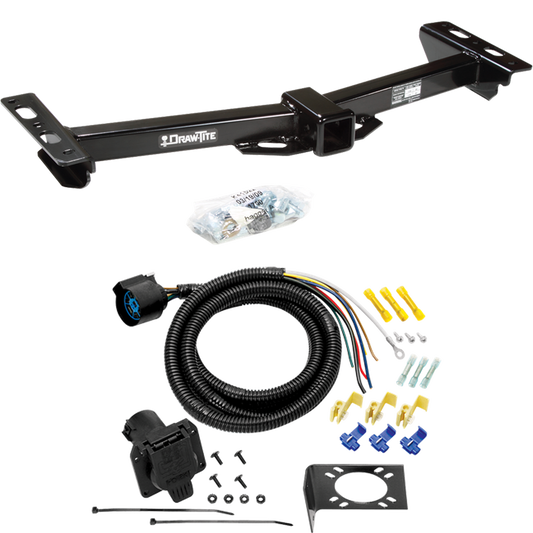 Fits 1988-2000 GMC C2500 Trailer Hitch Tow PKG w/ 7-Way RV Wiring (For w/Aftermarket Roll Pan Models) By Draw-Tite