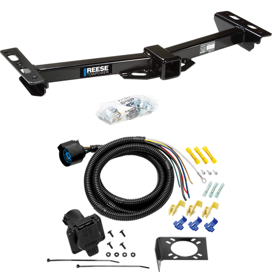 Fits 1988-1999 GMC K1500 Trailer Hitch Tow PKG w/ 7-Way RV Wiring (For w/Aftermarket Roll Pan Models) By Reese Towpower