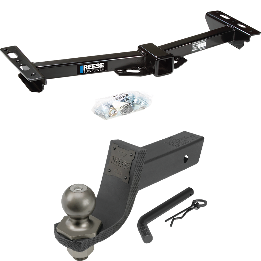 Fits 1988-1999 GMC C1500 Trailer Hitch Tow PKG + Interlock Tactical Starter Kit w/ 3-1/4" Drop & 2" Ball (For w/Aftermarket Roll Pan Models) By Reese Towpower