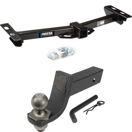 Fits 1988-1999 GMC C1500 Trailer Hitch Tow PKG + Interlock Tactical Starter Kit w/ 3-1/4" Drop & 2" Ball (For w/Aftermarket Roll Pan Models) By Reese Towpower