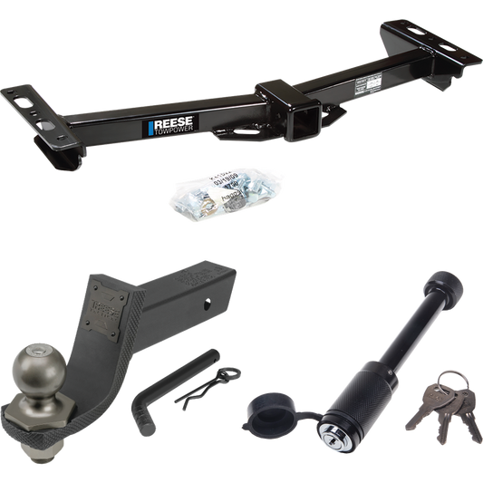 Fits 1988-2000 GMC K2500 Trailer Hitch Tow PKG + Interlock Tactical Starter Kit w/ 3-1/4" Drop & 2" Ball + Tactical Dogbone Lock (For w/Aftermarket Roll Pan Models) By Reese Towpower