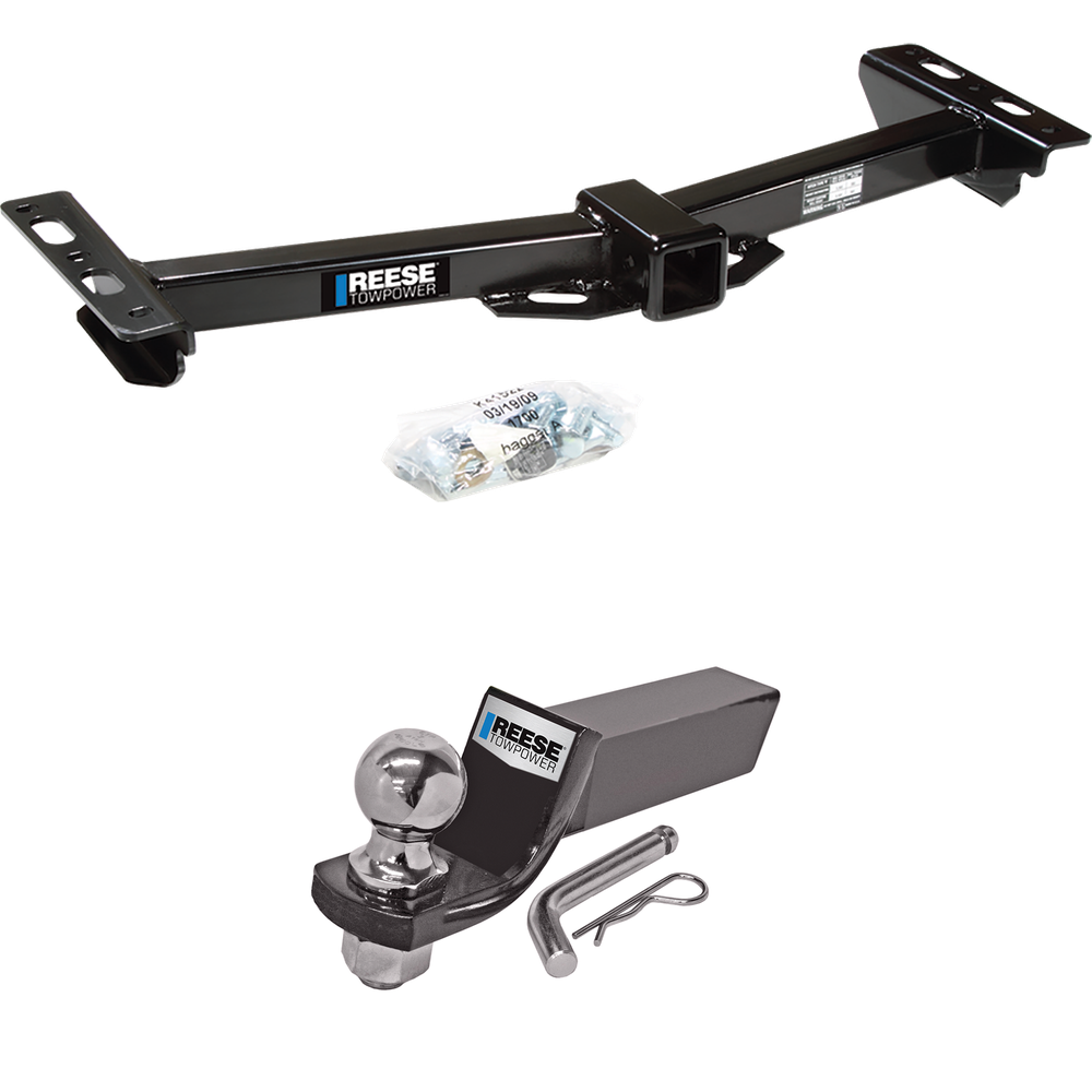 Fits 1988-1999 Chevrolet K2500 Trailer Hitch Tow PKG w/ Starter Kit Ball Mount w/ 2" Drop & 2" Ball (For w/Aftermarket Roll Pan Models) By Reese Towpower