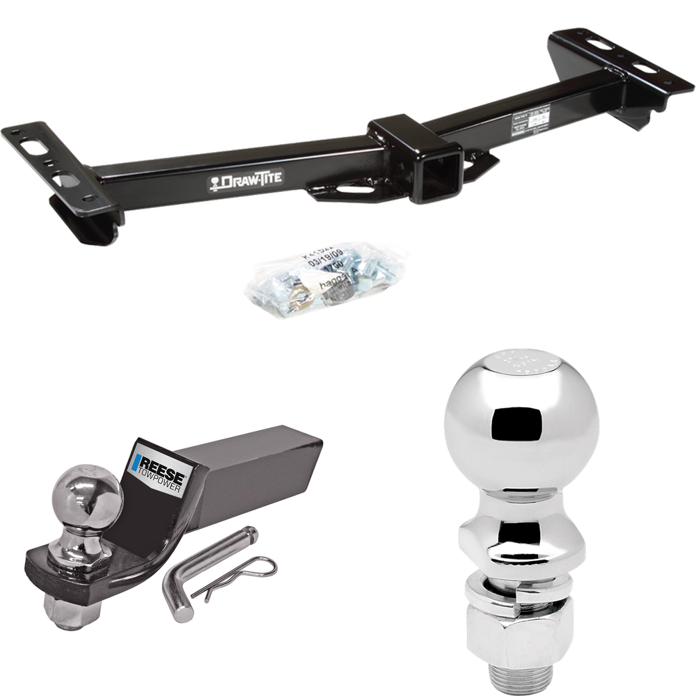 Fits 1988-1999 GMC K1500 Trailer Hitch Tow PKG w/ Starter Kit Ball Mount w/ 2" Drop & 2" Ball + 2-5/16" Ball (For w/Aftermarket Roll Pan Models) By Draw-Tite