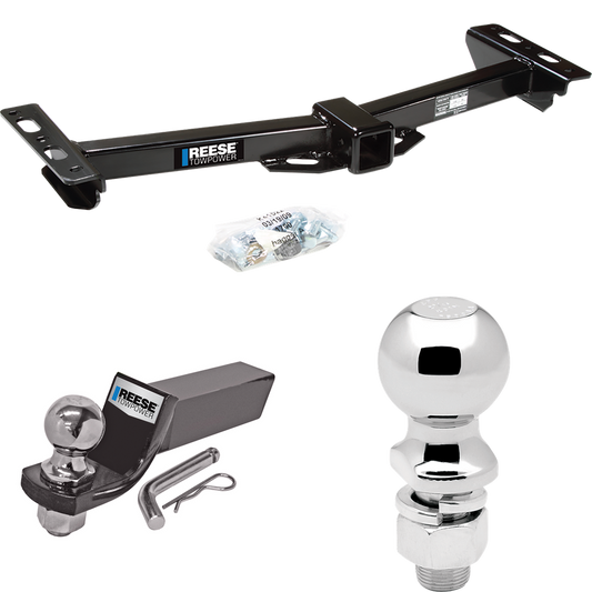 Fits 1988-2000 GMC K2500 Trailer Hitch Tow PKG w/ Starter Kit Ball Mount w/ 2" Drop & 2" Ball + 2-5/16" Ball (For w/Aftermarket Roll Pan Models) By Reese Towpower