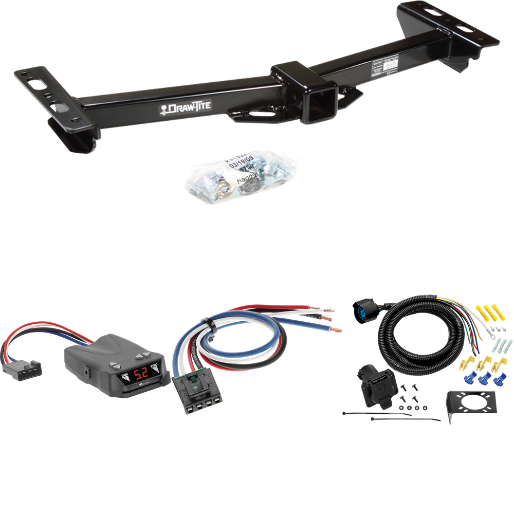 Fits 1988-1999 Chevrolet C1500 Trailer Hitch Tow PKG w/ Tekonsha Brakeman IV Brake Control + Generic BC Wiring Adapter + 7-Way RV Wiring (For w/Aftermarket Roll Pan Models) By Draw-Tite