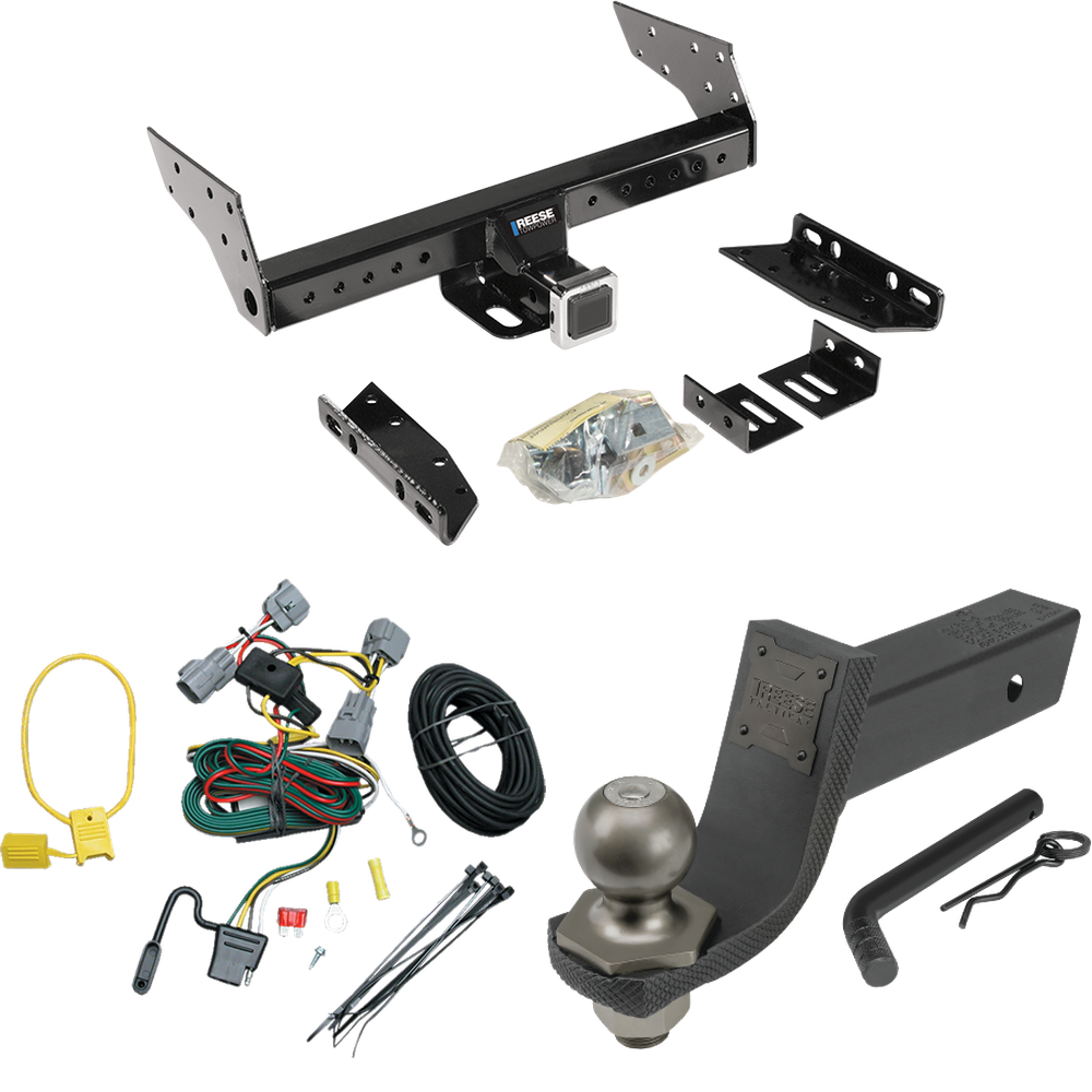 Fits 1994-1998 Jeep Grand Cherokee Trailer Hitch Tow PKG w/ 4-Flat Wiring + Interlock Tactical Starter Kit w/ 3-1/4" Drop & 2" Ball By Reese Towpower