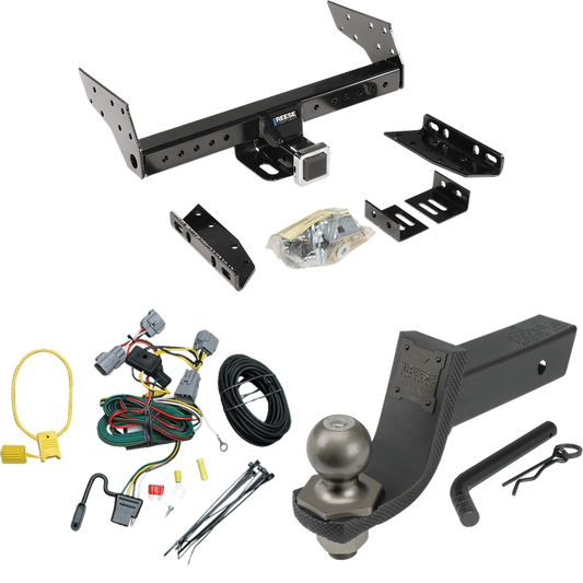 Fits 1994-1998 Jeep Grand Cherokee Trailer Hitch Tow PKG w/ 4-Flat Wiring + Interlock Tactical Starter Kit w/ 3-1/4" Drop & 2" Ball By Reese Towpower